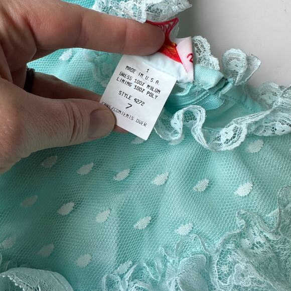 Vintage classmate fashions Teal Lace Layered Dress - Size 7 - Stunning! - Picture 2 of 5